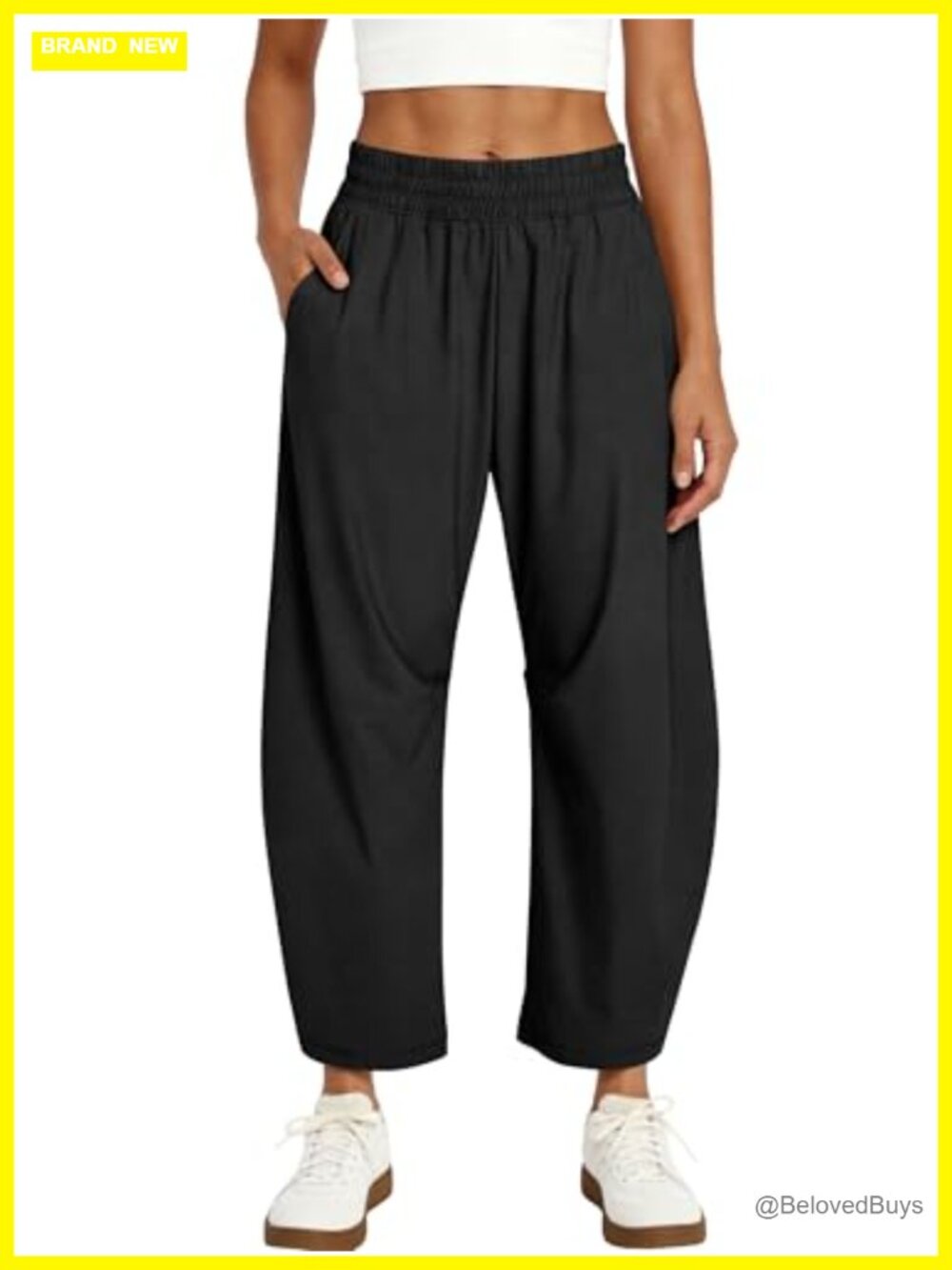 Wide Leg Barrel Athletic Pants High Waisted Ankle Length Quick Dry